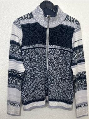 Icelandic Design Chloe Full-zip Fair Isle Sweater - Large